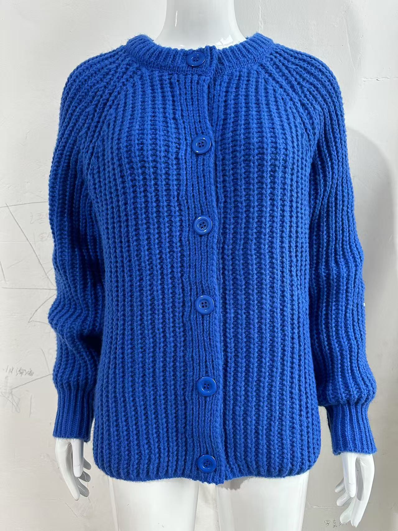 Cardigan décontracté en tricot de couleur unie pour femme