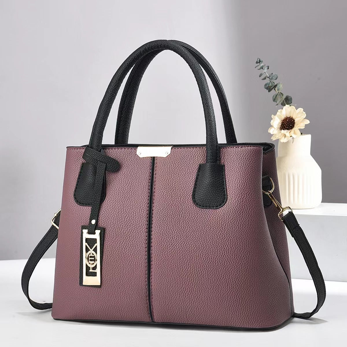 Sac à bandoulière simple en cuir pour femme