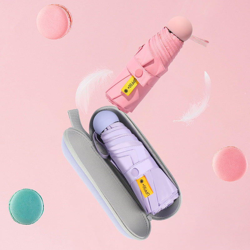 Parapluie pliable en caoutchouc noir