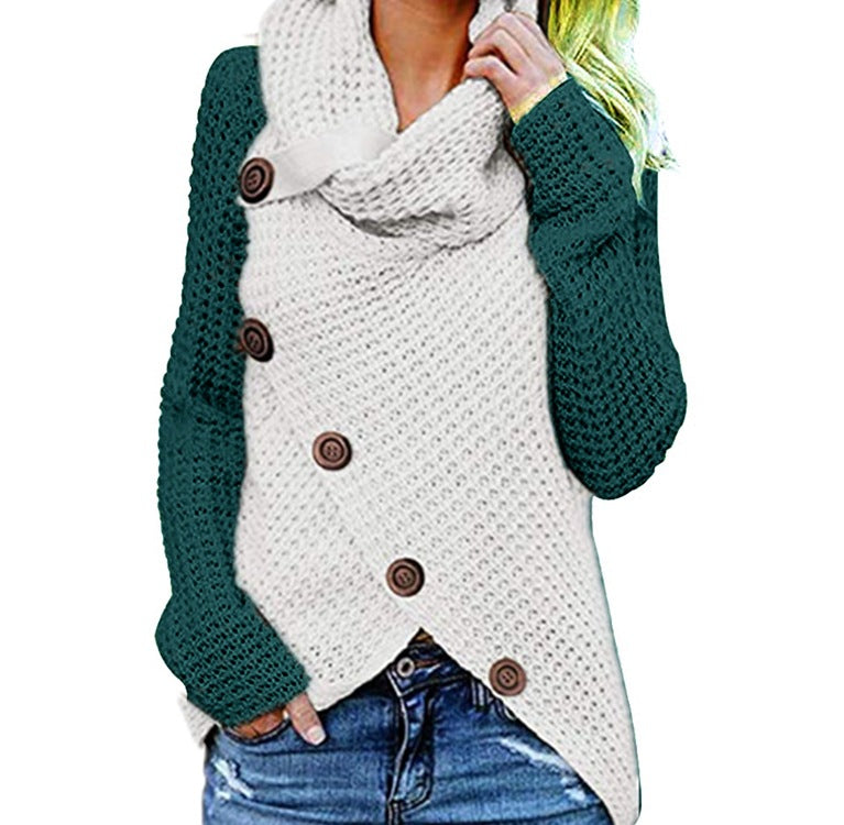 Tricot à col roulé à manches longues avec boutons