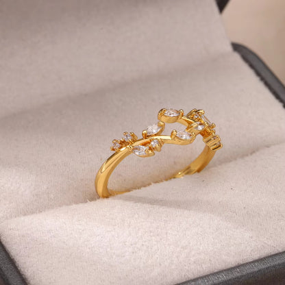 Bague ouverte en zircone plaquée pour femme