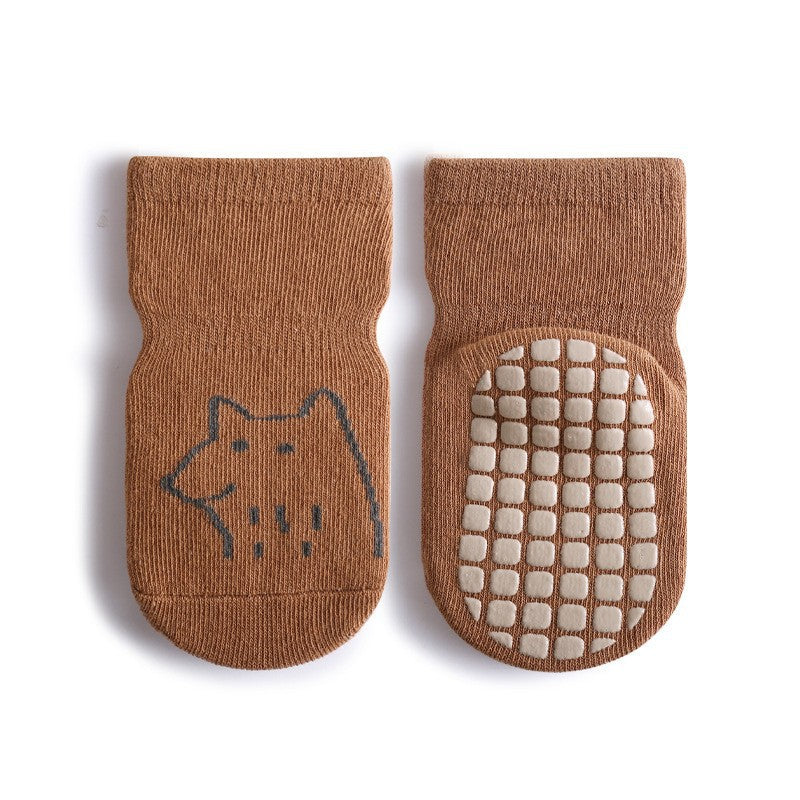 Chaussettes en coton antidérapantes pour bébés