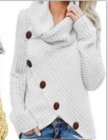 Tricot à col roulé à manches longues avec boutons