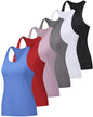 Pack of 6 Women's Tank Tops for Sports, Yoga and Running, Racerback, Quick Dry, Slim Fit - Size S