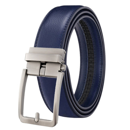 Ceinture à boucle automatique en cuir véritable pour homme