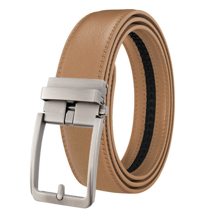 Ceinture à boucle automatique en cuir véritable pour homme