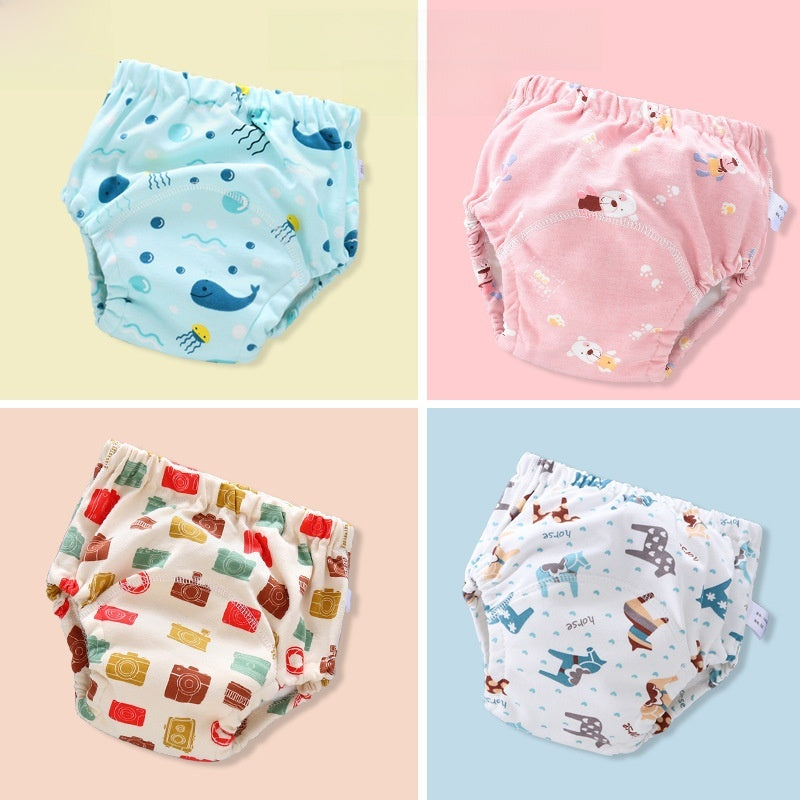 Culotte d'apprentissage lavable pour bébé, en coton respirant