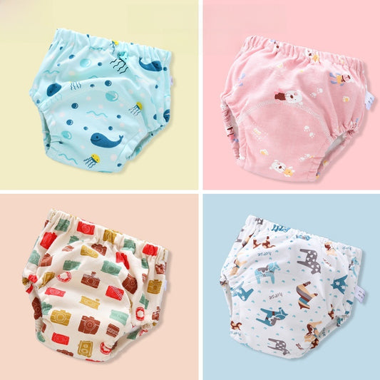 Culotte d'apprentissage lavable pour bébé, en coton respirant