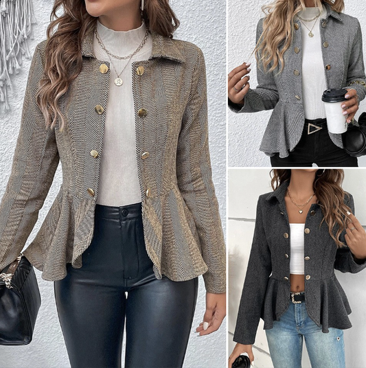 Veste ajusté à revers pour femmes