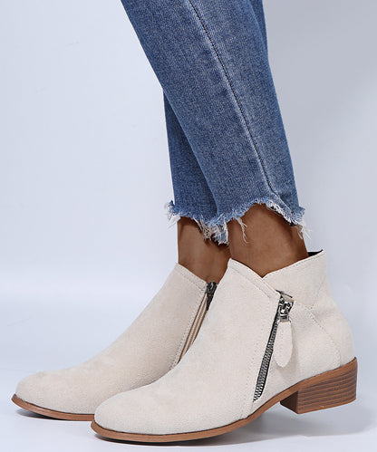 Bottines à talons moyens en daim pour femmes