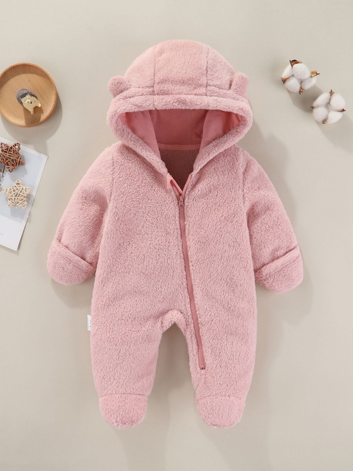 Combinaison d'hiver pour bébé en polaire avec capuche