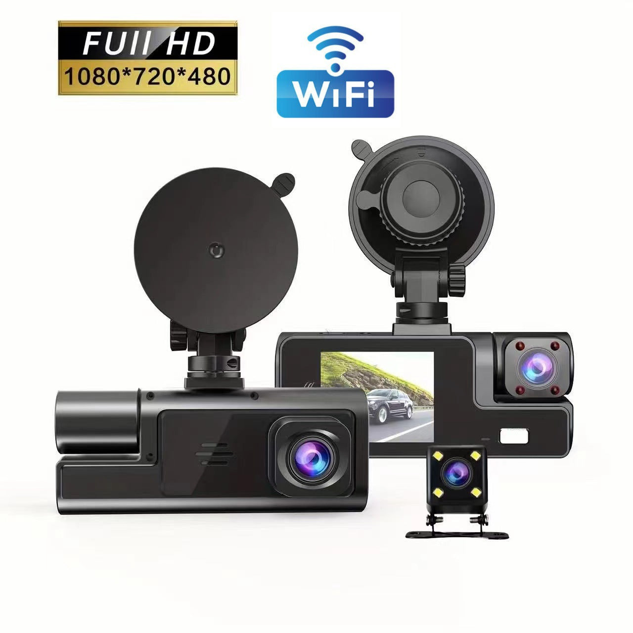 Caméra DVR de voiture HD 1080P à triple enregistrement