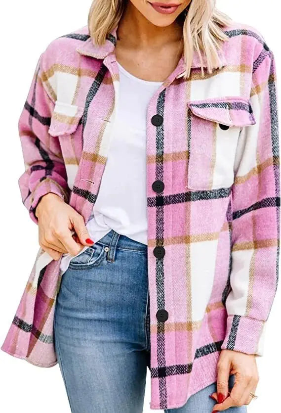 Chemise en laine à carreaux casual