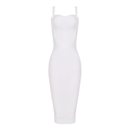 Robe longue classique à bretelles sexy et bandage pour femme