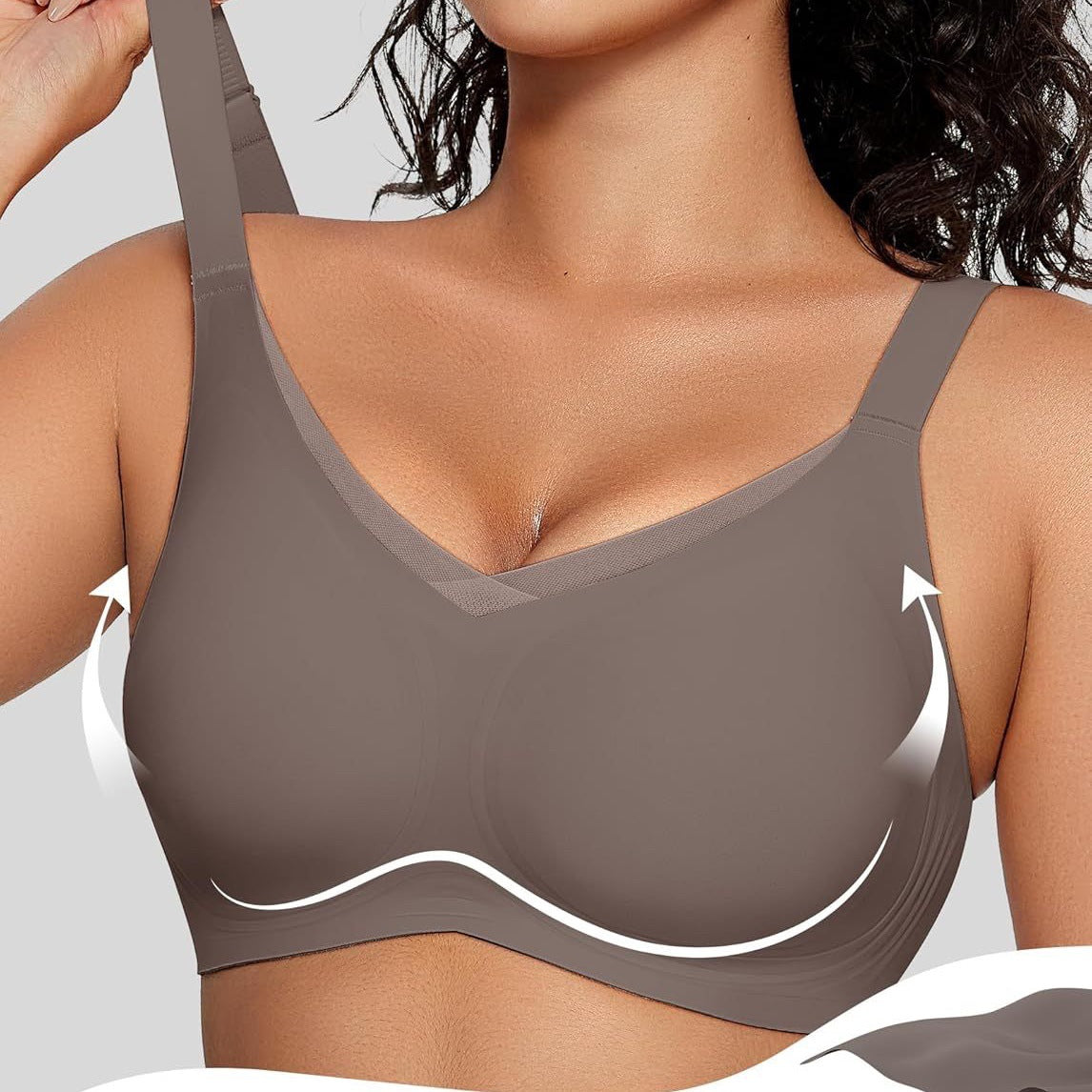 Soutien-gorge sans fil à résille en V pour femmes
