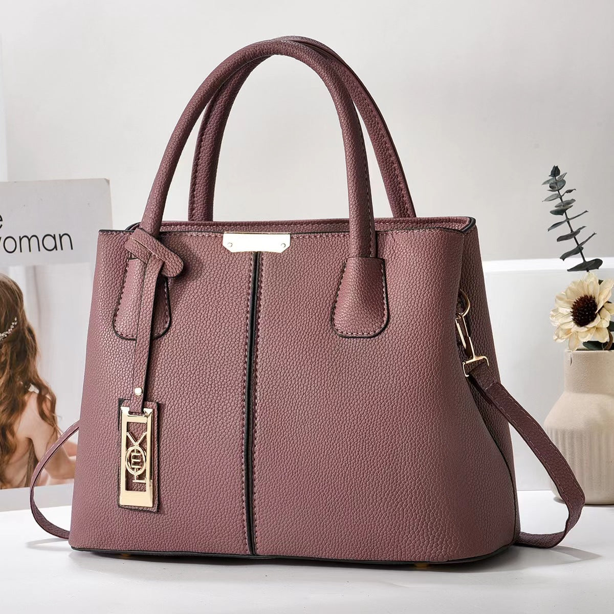 Sac à bandoulière simple en cuir pour femme
