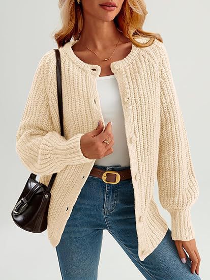 Cardigan décontracté en tricot de couleur unie pour femme