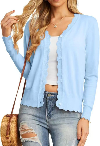 Cardigan en maille à manches courtes pour femme