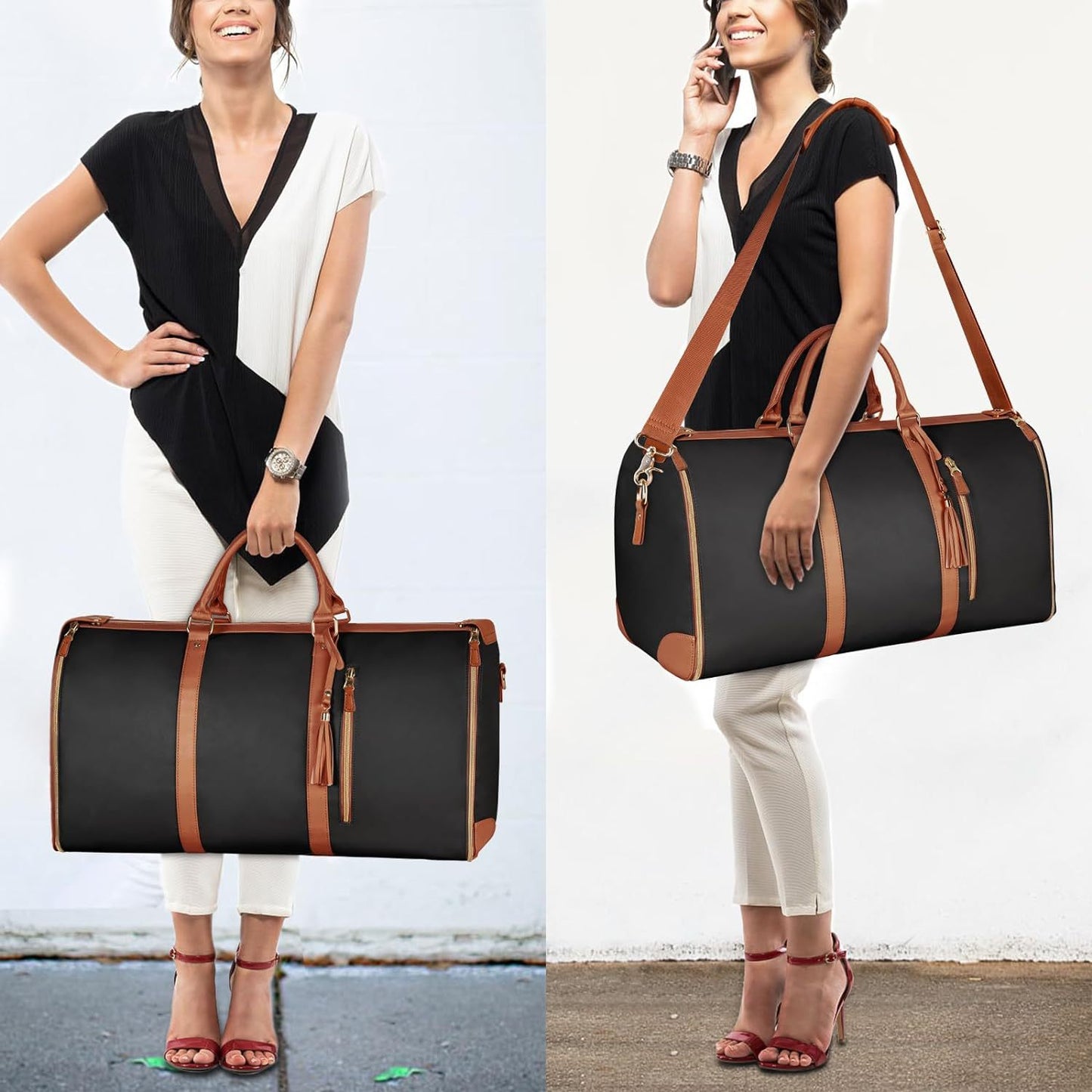 Large PU leather luggage bag
