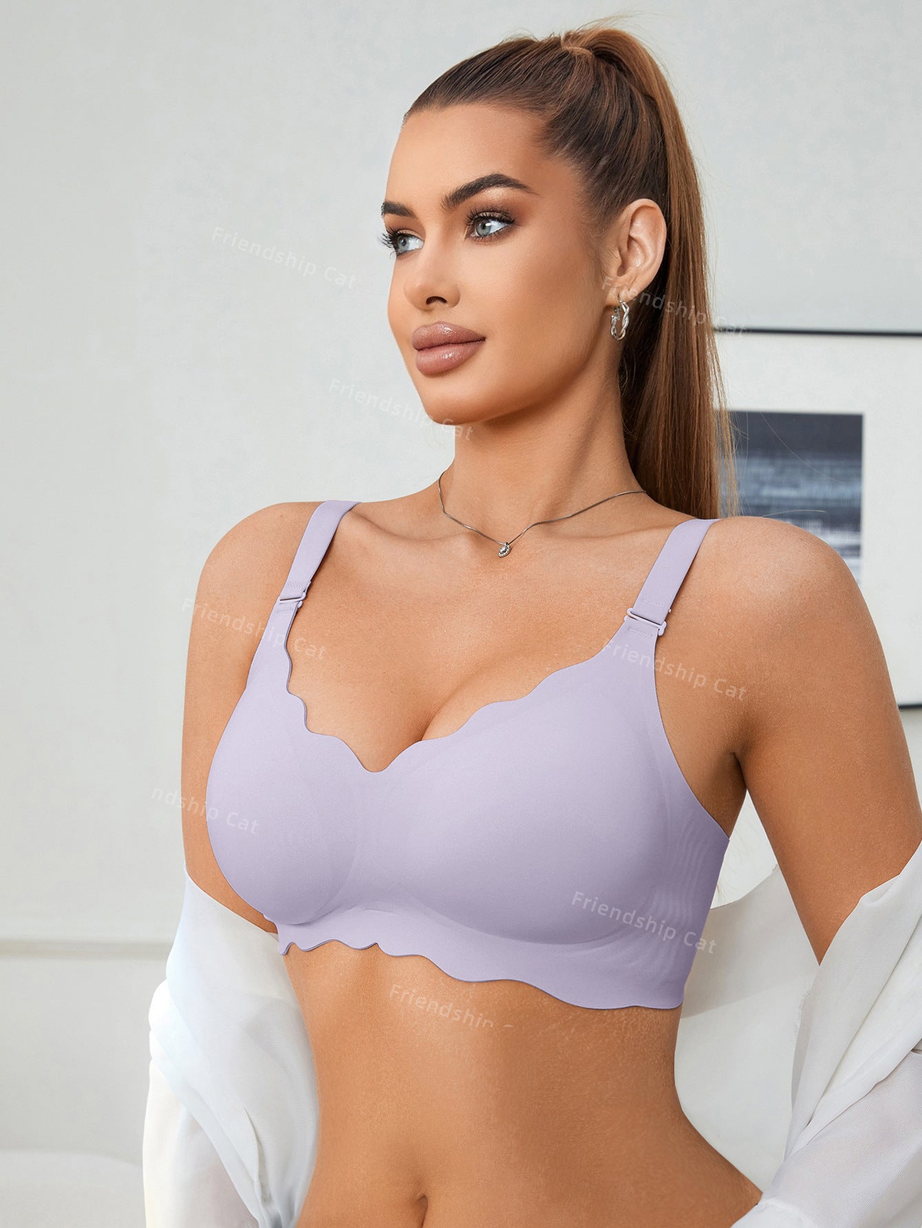 soutien-gorge sans couture avec dentelle