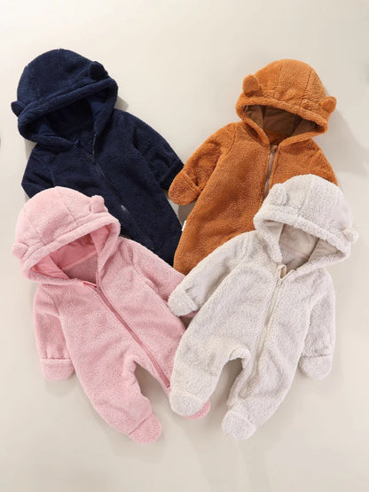 Combinaison d'hiver pour bébé en polaire avec capuche