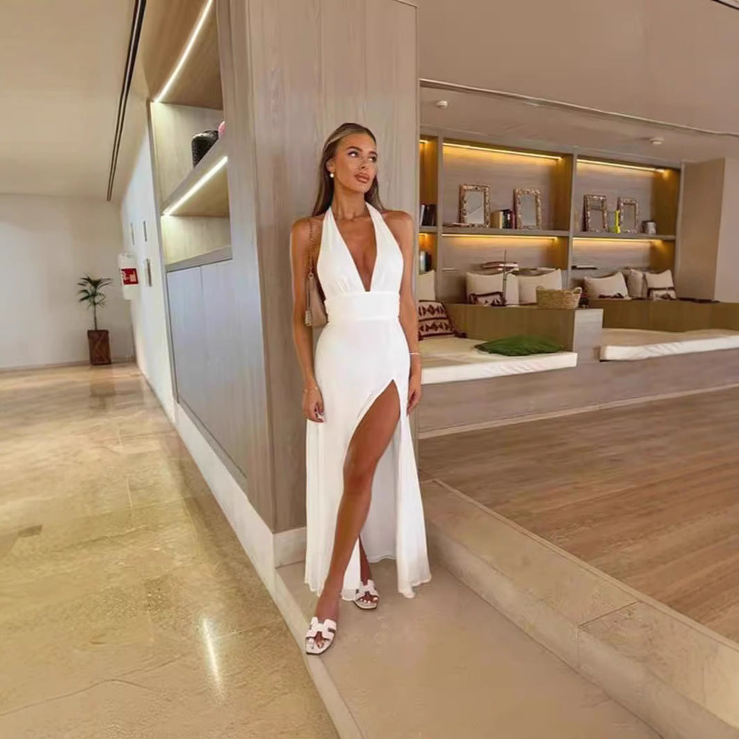 Robe à lacet ajustable et dos nu qui serre la taille