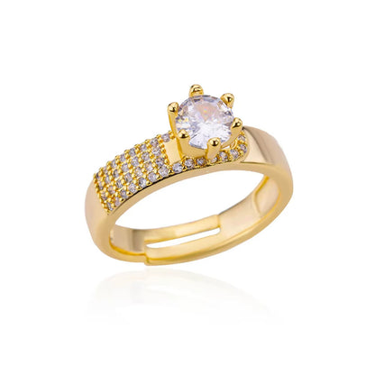 Bague ouverte en zircone plaquée pour femme