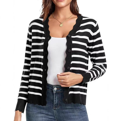 Cardigan en maille à manches courtes pour femme