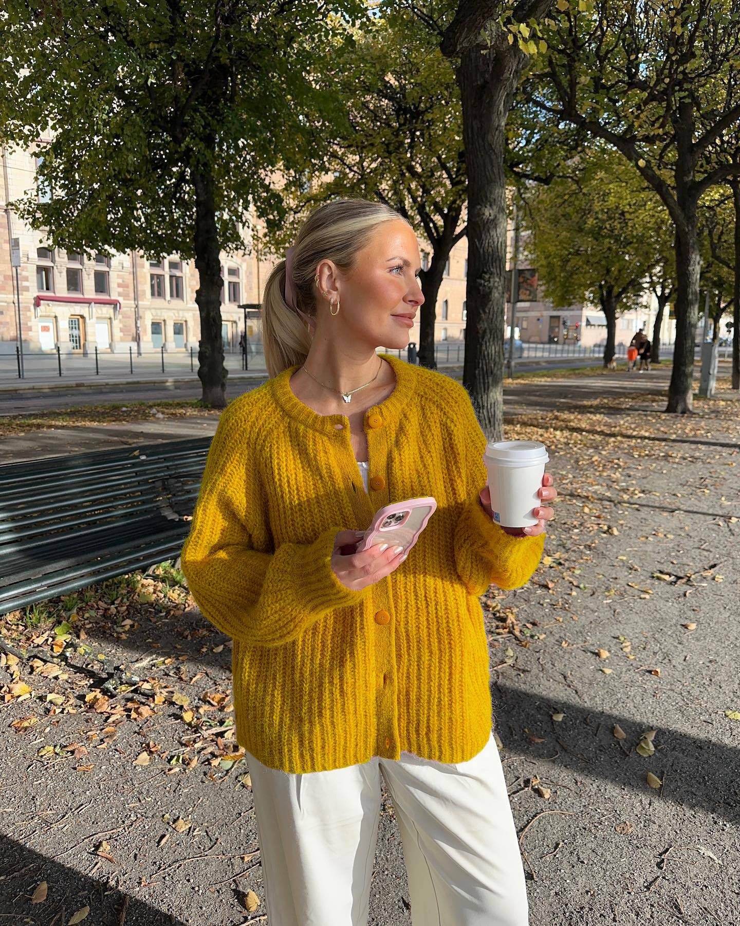 Cardigan décontracté en tricot de couleur unie pour femme