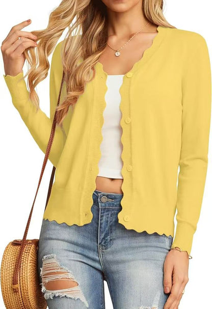 Cardigan en maille à manches courtes pour femme