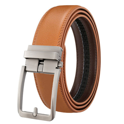 Ceinture à boucle automatique en cuir véritable pour homme