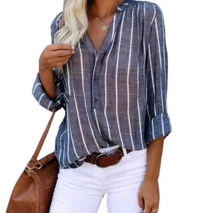 Chemisier imprimé à rayures pour femme