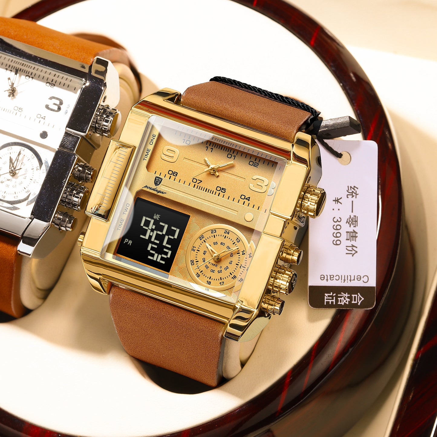 Montre électronique étanche à double affichage