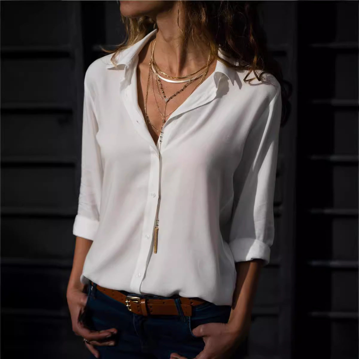 Haut de chemise boutonné à revers