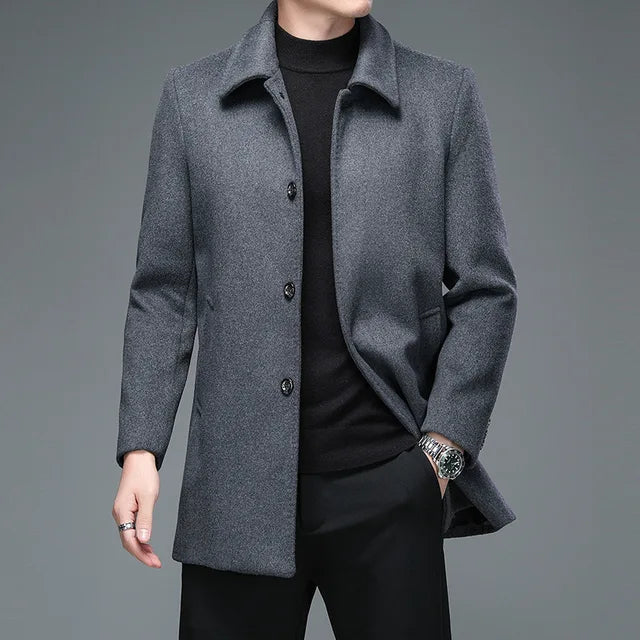 Veste Manteau en Laine d'Affaires